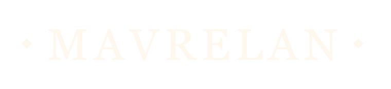 Mavrelan ivory wordmark for dark footer